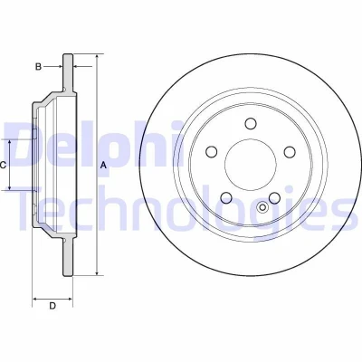 Imagen de DELPHI BG4811C Disco de freno 300 12 5 macizo revestido sin procesar cojinete rueda, anillo sensor ABS MERCEDES BENZ: Clase V, Vito Tourer