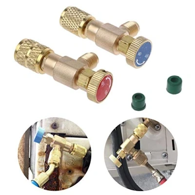 Imagen de 2 Pzas. Relleno Refrigerante Válvula de Seguridad Acoplador Rápido Aire Acondicionado R410A R22 Conector Adaptadores