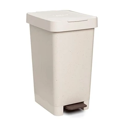 Imagen de TATAY Cubo de Pedal Smart ECOHOME, 25L Capacidad, Retráctil, Polipropileno, Libre BPA, Bolsa Basura 30L, material 100% reciclado, Beige Eco, Medidas 26 x 36 47cm