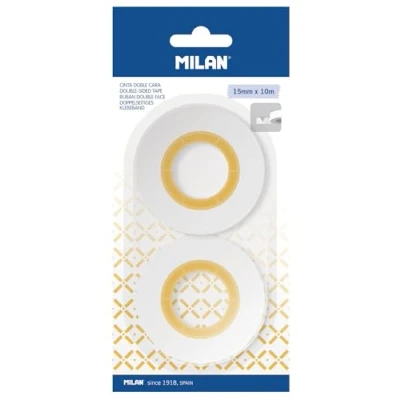 Imagen de Blíster 2 cintas adhesivas de doble cara 15 mm x 10 m MILAN®