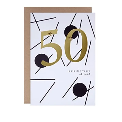 Imagen de Hallmark Tarjeta de 50 cumpleaños, diseño contemporáneo basado en texto