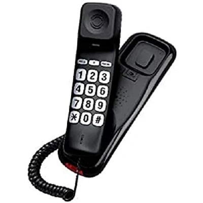 Imagen de Daewoo Teléfono Gondola DTC 160 Fijo Sobremesa y Pared Teclas Grandes Pantalla LCD Retroiluminada con Identificador de Llamada Color Negro