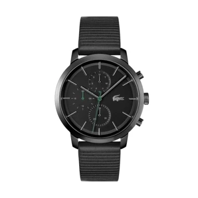 Imagen de Lacoste Reloj Analógico de Cuarzo multifunción para hombre con Correa en piel Negro 2011177