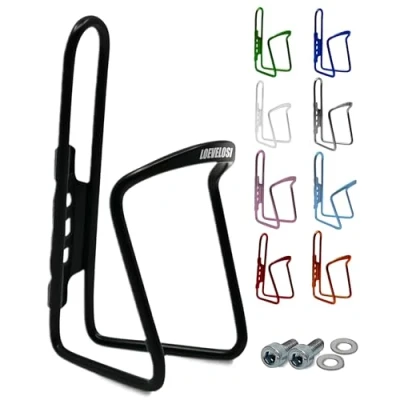 Imagen de Portabotellas para Bicicleta Color Negro de Aluminio Extra Reforzado, Carreras MTB Trekking Infantil Universal Soporte Bebidas con Tornillos Montaje