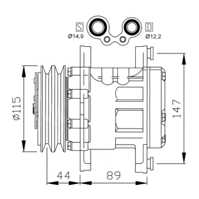 Imagen de NRF EASY FIT 32207 compresor de Aire Acondicionado SD7B10 12 PAG 46 con aceite PAG, junta anular FIAT: Seicento / 600 Hatchback
