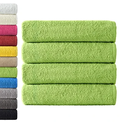 Imagen de NatureMark Paquete de 4 Toallas baño 70 x 140 cm, Manzana Verde, 100% algodón