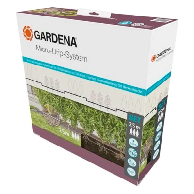Imagen de Gardena sistema Micro Drip Set de riego por goteo setos/arbustos (25 m): inicio listo para usar, eficiente, técnica conexión fácil &amp; flexible (13500 20)