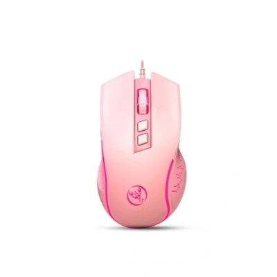 Imagen de HXSJ X100 Ratón para Juegos con Cable,Ratones Ergonómicos Retroiluminación LED de 7 Colores,Ratón Computadora Sensor óptico Ajustable 3600 dpi,para PC,Mac,Juego Rosa