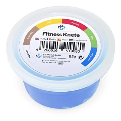 Imagen de ATC Handels GmbH Plastilina de fitness en 6 diferentes grados resistencia para entrenamiento manos, antiestrés, músculos la mano, habilidades motoras finas, maleable, versátil y