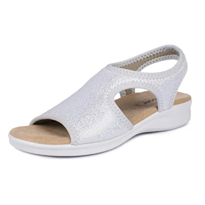 Imagen de Aerosoft Sandales stretch 05 pour femme, extra légères et élastiques (plata, 42)