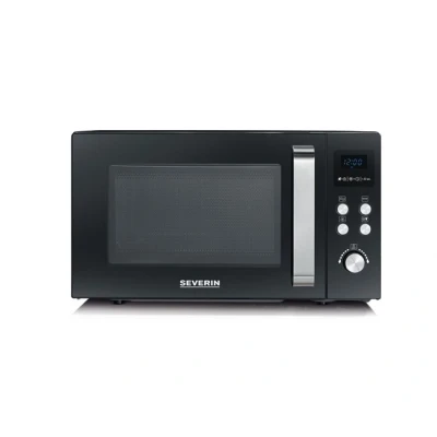 Imagen de SEVERIN microondas con grill y convección 3 en 1, hasta 200 C, mini horno función de precalentamiento, plato antiadherente para pizza, negro, MW 7752