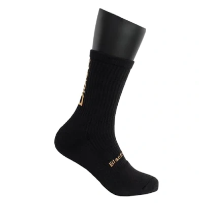 Imagen de Black Crown Calcetines Pro Altos 70% Poliéster, 28% Algodón, 2% Elastano, Azul con letras Celeste. (FR/ES, Números, 39, 42, Regular, Alto, Negro/Oro)