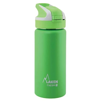 Imagen de Botella de Agua Térmica al Vacío Acero Inoxidable Doble Pared Laken (0,5L Verde) Tecnología 24 Horas Frío Ideal para Trabajo o Deporte Cierre Hermético y Uso Vertical