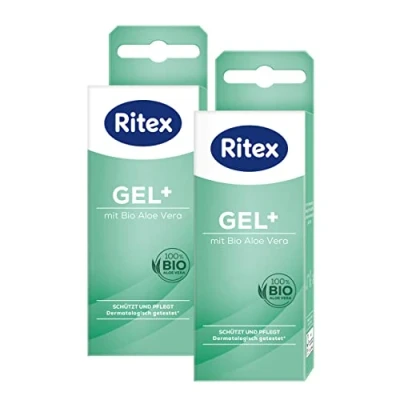 Imagen de Ritex Gel+ Lubricante, Con Aloe Vera bio, 2 x 50 ml