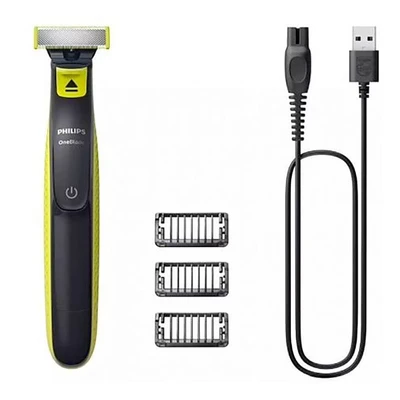 Imagen de Regolabarba PHILIPS Oneblade QP2724/10 3 accessori (1 / 5 mm) inclusi senza fili ricaricabile Verde Nero