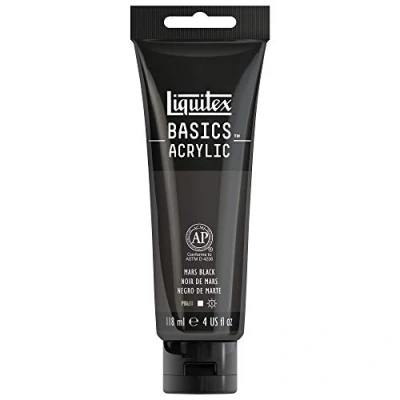 Imagen de Liquitex Basic Acrylic Tubo De Pintura Acrílica, 118 ML, Negro (Negro Marte)