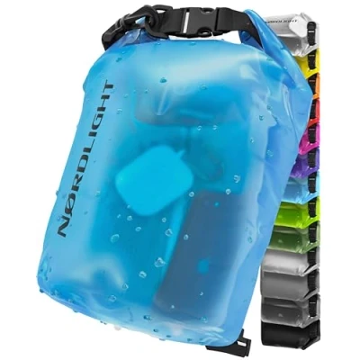Imagen de Nordlight Dry Bag Y Bolsa Impermeable (2L, Azul) con Cierre Enrollable Correa para El Hombro Natación, Playa, Piragüismo, Stand Up Paddling, Buceo