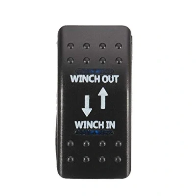 Imagen de E Support™ Coche de 12V 20A 24V 10A LED Azul Interruptor Palanca basculante luz 7 Pines momentáneo Winch in out