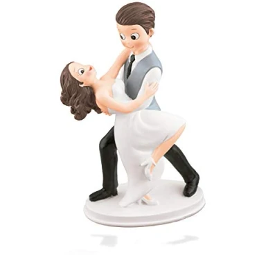 Imagen de Godie Figura Novios para pastel, tarta de Boda Poliresina, Mod. Baile con mujer morena