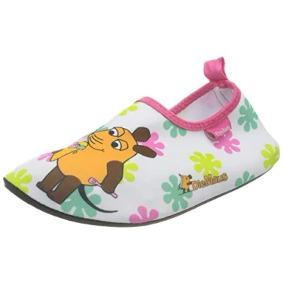 Imagen de Playshoes Zapatos Descalzos, para deportes Acuáticos Unisex niños, Blanco Rosa Die Maus, 18/19 EU