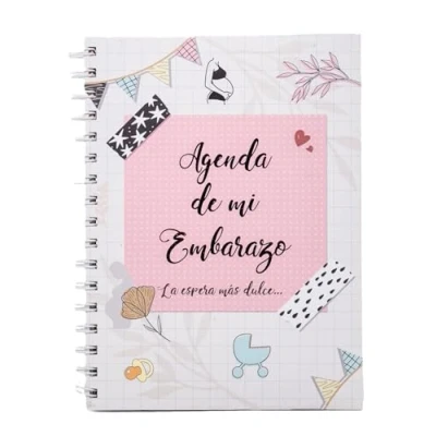 Imagen de Agenda de Embarazo Semana a Diario Completo para Todas las Etapas del Ideal la Futura Madre Tapas Duras y Encuadernación en Espiral 96 Páginas, lustraciones Originales
