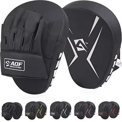 Imagen de AQF Manoplas Boxeo, Almohadillas De Paos Boxing Mitones, Muay Thai Rex Cuero Curvo Guantes Enfoque, Focus Pads para MMA &amp; Karate Patas Oso
