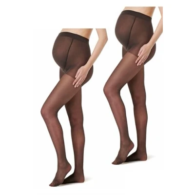 Imagen de Noppies Pack de 2 Mallas Medias, Maternity Tights 20 Den, L XL para Mujer