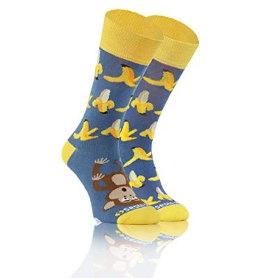 Imagen de Sesto Senso Calcetines Divertidos Algodón Mujer Hombre Locos Coloridos Funny Socks Fruta Animal Banana Monkey 35 38 Mono Platanos