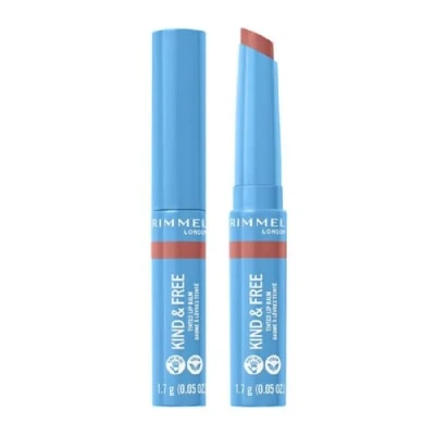 Imagen de Rimmel, Kind &amp; Free, Bálsamo labial con color, 002 Natural Apricot, 4g