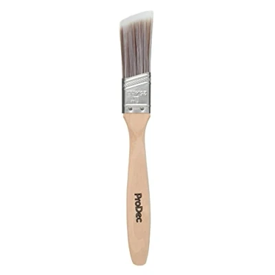 Imagen de ProDec Premier Trade Pincel Profesional sintético de Corte Mango Largo para líneas Borde Afilado, Pintura con emulsión, Brillo, Pinturas satinadas en Paredes, techos, Madera y Metal, 25 mm