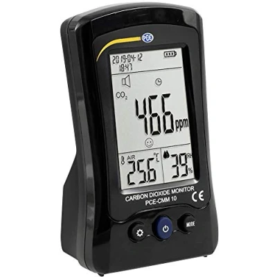 Imagen de Medidor de CO2 PCE CMM 10 con batería, límites alarma, 400 ... 5000 ppm/medición temperatura/humedad