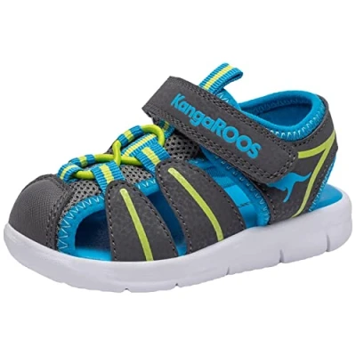 Imagen de KangaROOS K grobi, Sandalia Unisex niños, Gris y Lima, 21 EU