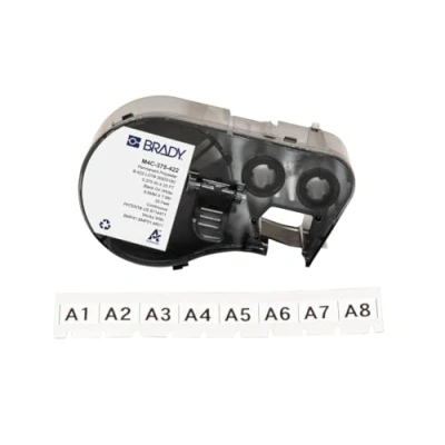 Imagen de Brady Cinta de Etiquetas poliéster para impresoras BMP41/BMP51/BMP53/M511 autoadhesivas Multiuso Negro sobre blanco (9,53 mm x 7,62 m) M4C 375 422