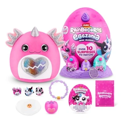 Imagen de Rainbocorns Eggzania Mini Mania, Axolotl, by ZURU Plush Surprise Unboxing with Animal Soft Toy, Idea for Girls Imaginary Play (Axolotl)