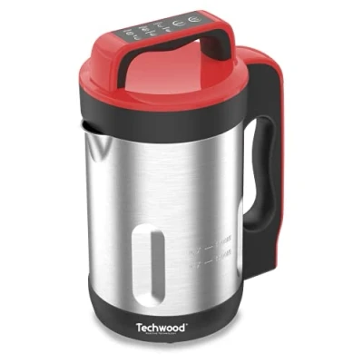 Imagen de Techwood TSM 1655 Licuadora con calefacción (capacidad de 1,6 L, sopa aterciopelada (1000 W, acero inoxidable)