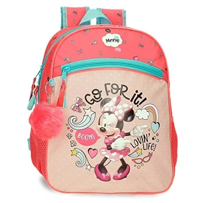 Imagen de Disney Minnie Lovin Life Mochila Escolar Adaptable a Carro Multicolor 27x33x11 cms Microfibra 9,8L