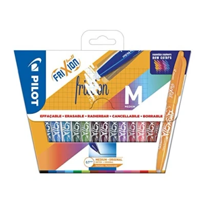 Imagen de Pilot Frixion Ball 2260S15 Bolígrafos roller de tinta borrable con termosensible, recargables, plástico reciclado. Juego 15 colores surtidos, punta mediana. Bolígrafo mágico