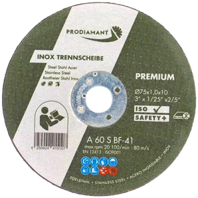 Imagen de Disco de corte PRODIAMANT 75 mm x 1,0 paquete 50 discos flexibles acero inoxidable para metal, y