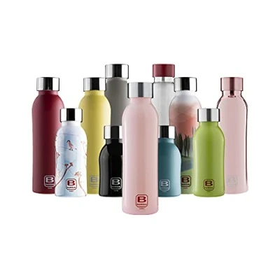 Imagen de BUGATTI B BOTTLES TWIN Botella térmica 250 ML Pink mantiene los líquidos calientes por 12 H fríos 24 y hielo 36 fitness ecológica reutilizable de acero inoxidable 18/10