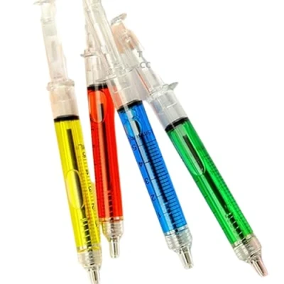 Imagen de ulafbwur bolígrafo con forma de jeringa inyección, 4 unidades/set regalo para médico, enfermera, líquido