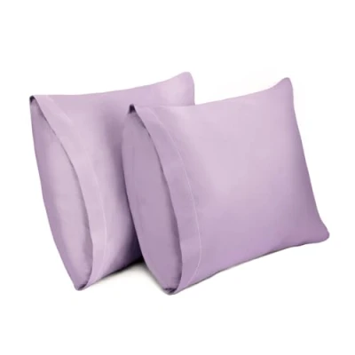 Imagen de Lirex 2 Paquetes Fundas de Almohada, 100% Algodón Transpirable Cubiertas para Almohada (50 x 50 cm, Púrpura Claro)