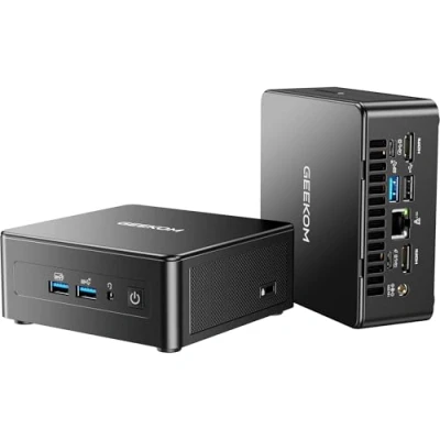 Imagen de GEEKOM IT15 AI Mini PC, el Más Potente de 15 Gen con Intel Ultra 9 285H, 32GB DDR5 y 2TB SSD PCIe Gen4, Windows 11 Pro WiFi 7 BT5.4 LAN 2.5Gbps USB4 4 Pantallas 8K, 13 Tops NPU, para Oficina