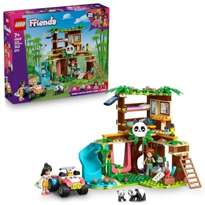 Imagen de LEGO Friends Cuidado Animal en el Refugio para Pandas Casa Árbol con 2 Mini Muñecas, Quad de Juguete y 3 Figuras Osos Panda Construcción Creativa Niñas 7+ Años 42648