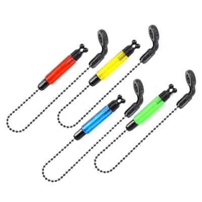Imagen de Hirisi Tackle Juego de 4 balanceador Carpa indicador mordida Detector Pesca Rojo Amarillo Azul Verde