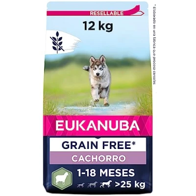 Imagen de EUKANUBA Grain Free * Alimento para cachorros de razas grandes, rico en cordero, 12kg