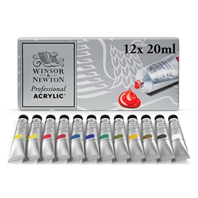 Imagen de Winsor &amp; Newton Profesional Set de 12 tubos 20 ml acrílicos