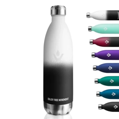 Imagen de Cantimplora Termica 1L, Botella Agua Acero Inoxidable sin BPA, Termo con Doble Pared, Reutilizable a Prueba de Fugas, para Niños, Escuela, Oficina, Gimnasio