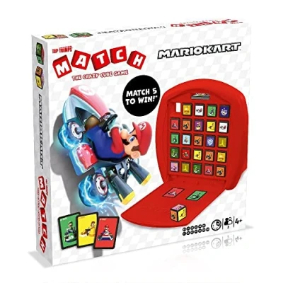 Imagen de Top Trumps Match Mario Kart Juego De Mesa, Juegos Infantiles, Conecta 5 Dados Iguales En Tu Propio Tablero, Memoria 4 Años, para 2 Jugadores