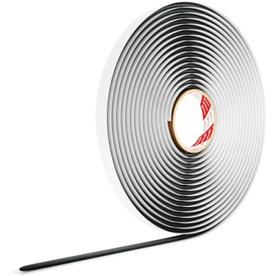 Imagen de Poppstar Cordon de butilo (10 m x 8 mm) Cinta selladora, autoadhesiva, redonda, negra