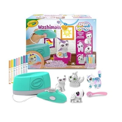 Imagen de CRAYOLA Wahimals Pets Spray Boutique, Set de Actividades Colorear Lavar Recolorar con Perritos Aerógrafo, Ideal para Regalar, Edad Recomendada: a partir 3 Años, 74 7517